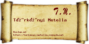 Tárkányi Metella névjegykártya